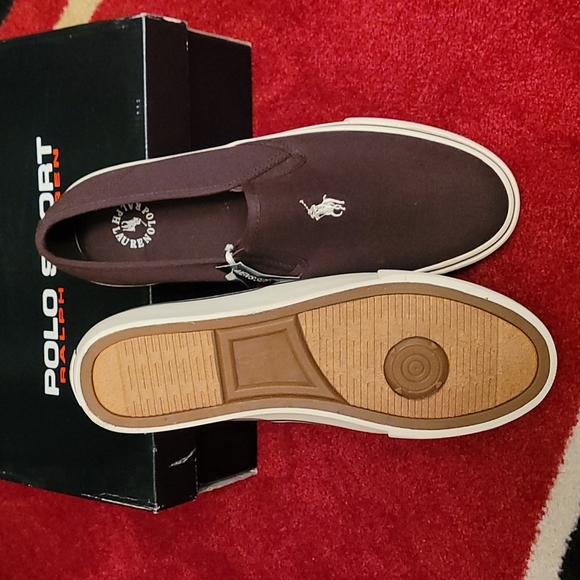 Brand New Ralph Lauren Polo Sport Men's Brown Lofars/ Sneakers - Picture 4 of 6